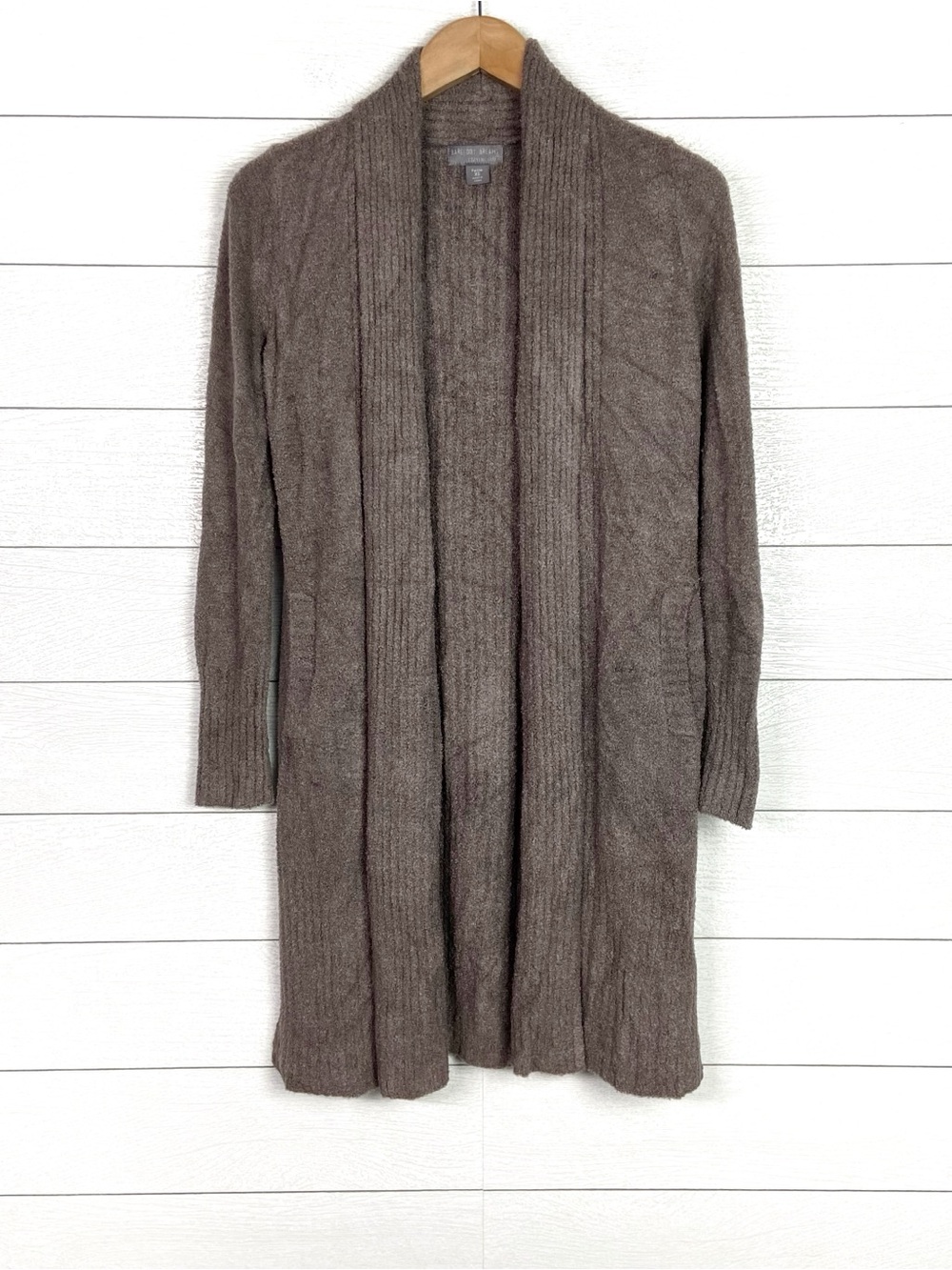 Barefoot Dreams Cozychic Lite Catalina Long Cardigan Brown Lounge XS Petite